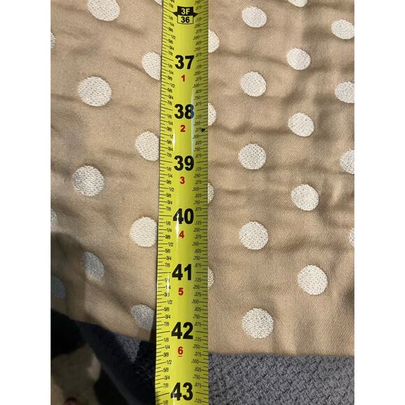 HELGA Vintage Dress, Tan White Polka Dot, Short Sleeve, Lined, Thick, Large (?) - Picture 6 of 9